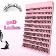 DIY Eyelash Extension Kit Individual Lashes Cluster Mix Lash Clusters with Lash Bond and Seal and Lash Accessories