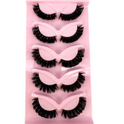 NEW 5pairs Classic Hybrid Volume Lashes New Arrival Wispy D Curl Short Russian Strip Lashes Makeup False Eyelashes
