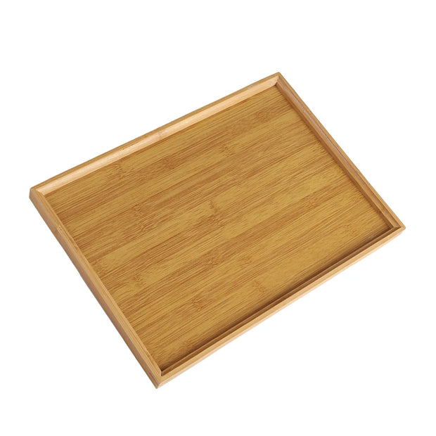 Bamboo Wooden Rectangular Serving Tray Tea Cup Trays Tableware Food Tray Storage Tray For Kitchen Party Tea Bar