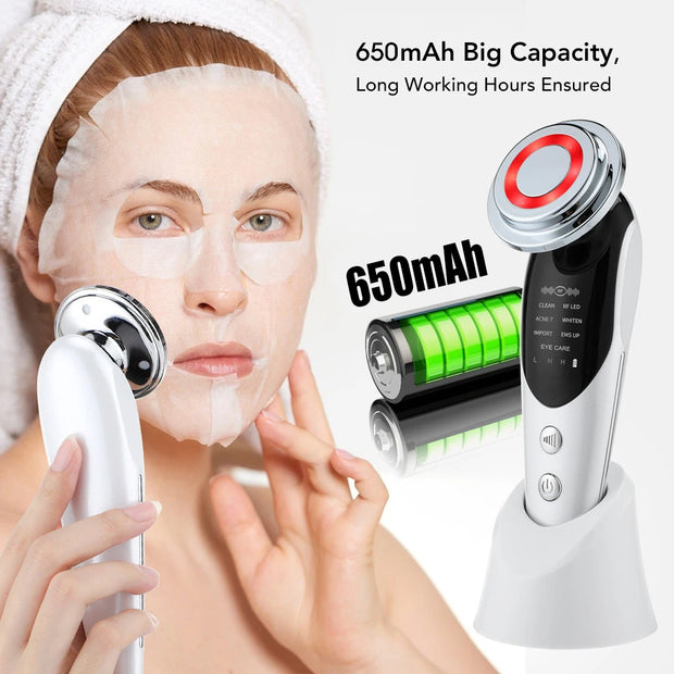 7 in 1 Face Lifting Device EMS Microcurrent Skin Rejuvenation Light Therapy Anti Aging Wrinkle Beauty Device Skincare Tools