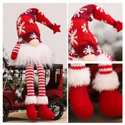 Christmas Faceless Doll Gnome Ornaments LED Light Plush Knitting Crafts Tree Pendant Christmas Decorations for Home Kids Gift