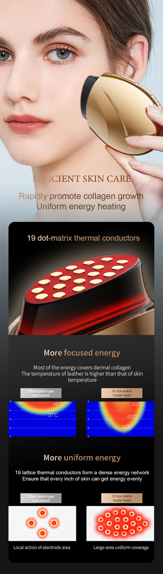 Red Light Collagen Regeneration Anti-Aging RF Anti-Wrinkle Beauty Device EMS Microcurrent Skin Tightening Face Lifting Massager