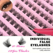 DIY Eyelash Extension Kit Individual Lashes Cluster Mix Lash Clusters with Lash Bond and Seal and Lash Accessories
