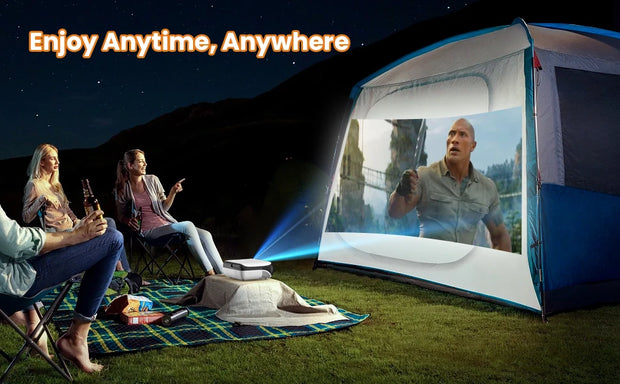 HAPPRUN Projector, native 1080P Bluetooth projector, portable outdoor, full HD mini projector, home bedroom speaker