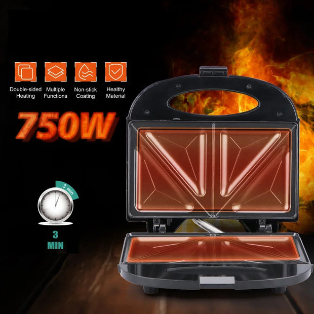 6 in 1 Sandwich Machine Bread Waffle Maker Donut Baking Cake Cooking Kitchen Appliances Toaster Breakfast Steak Machine