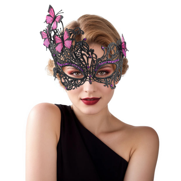 Halloween Mask Cocktail Feather Theme Party Masquerade Diamond Hair Ornaments Tassel Cosplay Costume for Women Ladies Wear