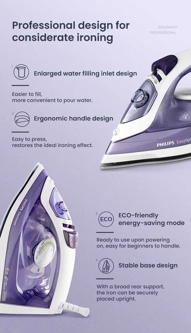 Philips Steam Iron GC1752/38 1700W 220V Iron Ceramic base plate The wire is 1.9 meters long 220ml capacity