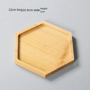 Multi Bamboo Tray Wood Saucer Flower Pot Tray Cup Pad Coaster Plate Kitchen Decorative Plate Creative Coaster Coffee Cup Mat