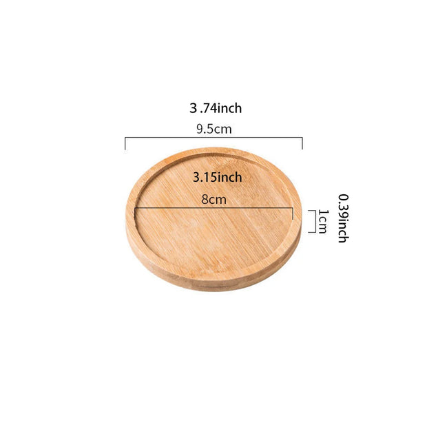 1PCS Tableware Solid Wood Round Dessert Plate Japanese-style Wooden Tray Snack Plate Dried Fruit Plate Wooden Plate
