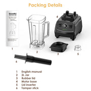 BPA Free 3HP 2200W Heavy Duty Commercial Grade Blender Mixer Juicer High Power Food Processor Ice Smoothie Bar Fruit Blender