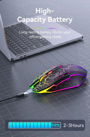 RGB Color 2.4G Wireless Mouse Bluetooth 5.2 Mouse Dual Mode Gaming Mouse Rechargeable Silent Mice For PC Laptop Tablet MacBook