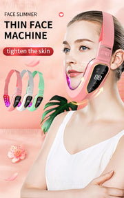 Facial Lifting Device LED Photon Therapy Facial Slimming Vibration Massager Double Chin V Face Shaped Cheek Lift  Belt Machine