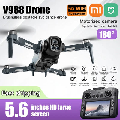 Xiaomi V988 Drone Professional 8K HD Dual Camera Remote control with large screen 5G WIFI FPV Foldable Quadcopter RC Dron Mijia
