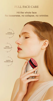Red Light Collagen Regeneration Anti-Aging RF Anti-Wrinkle Beauty Device EMS Microcurrent Skin Tightening Face Lifting Massager