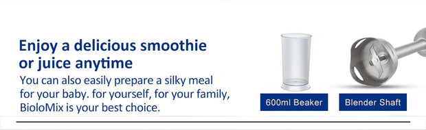 BioloMix 1200W 5-in-1 Immersion Hand Stick Blender Mixer Vegetable Meat Grinder 800ml Chopper Whisk 600ml Smoothie Cup